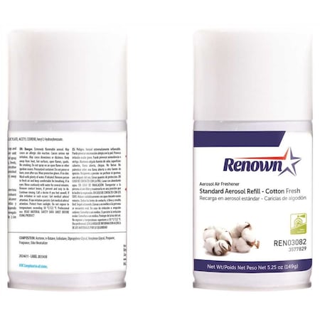Renown 6 oz. Cotton Fresh Odor Neutralizer Dispenser Refill REN03082